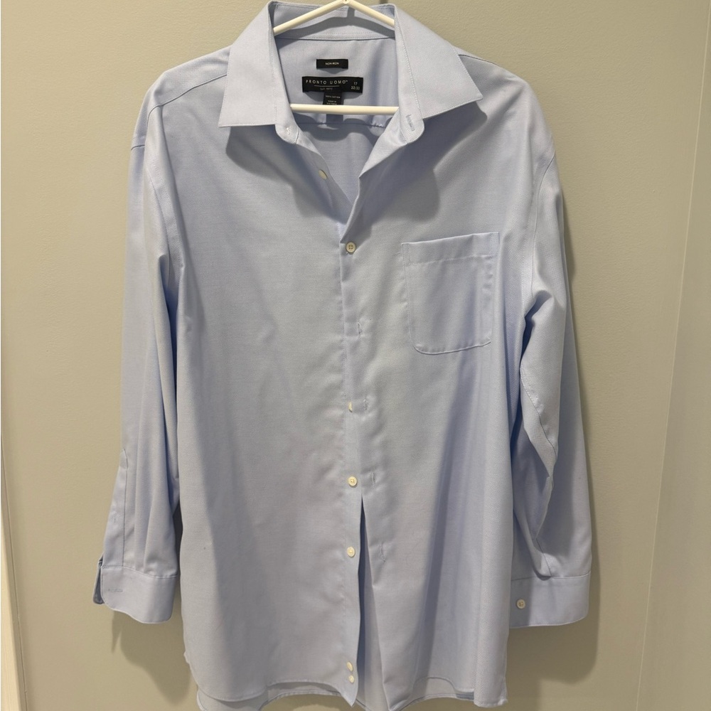 Pronto Uomo Blue Dress Shirt Classic Style